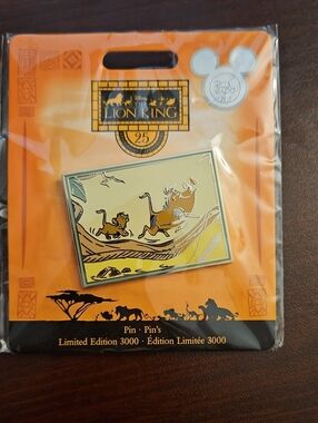 Disney Lion King 25th Anniversary Orange and Gold Enamel Pin